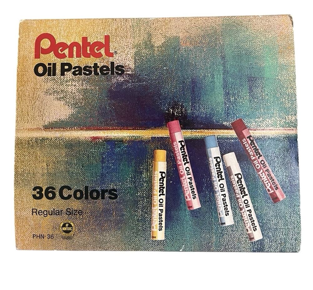 Vtg Pentel Oil Pastels 36 Colors Assorted Art Taiwan